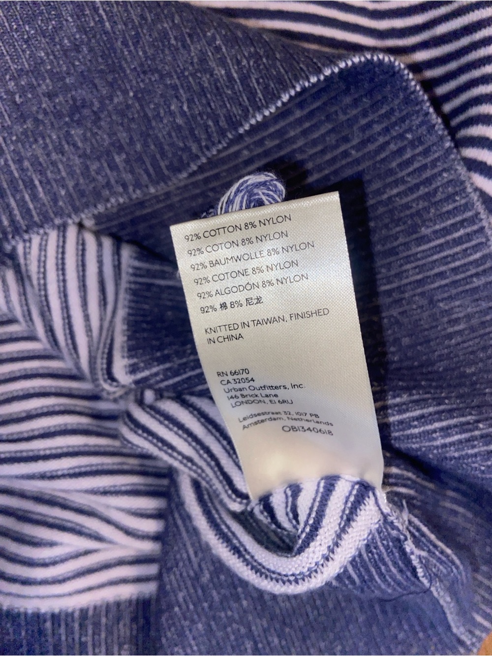 Anthropologie Daily Practice Ribbed Knit Tunic Dress Stripe Indigo Oversized - Picture 10 of 11